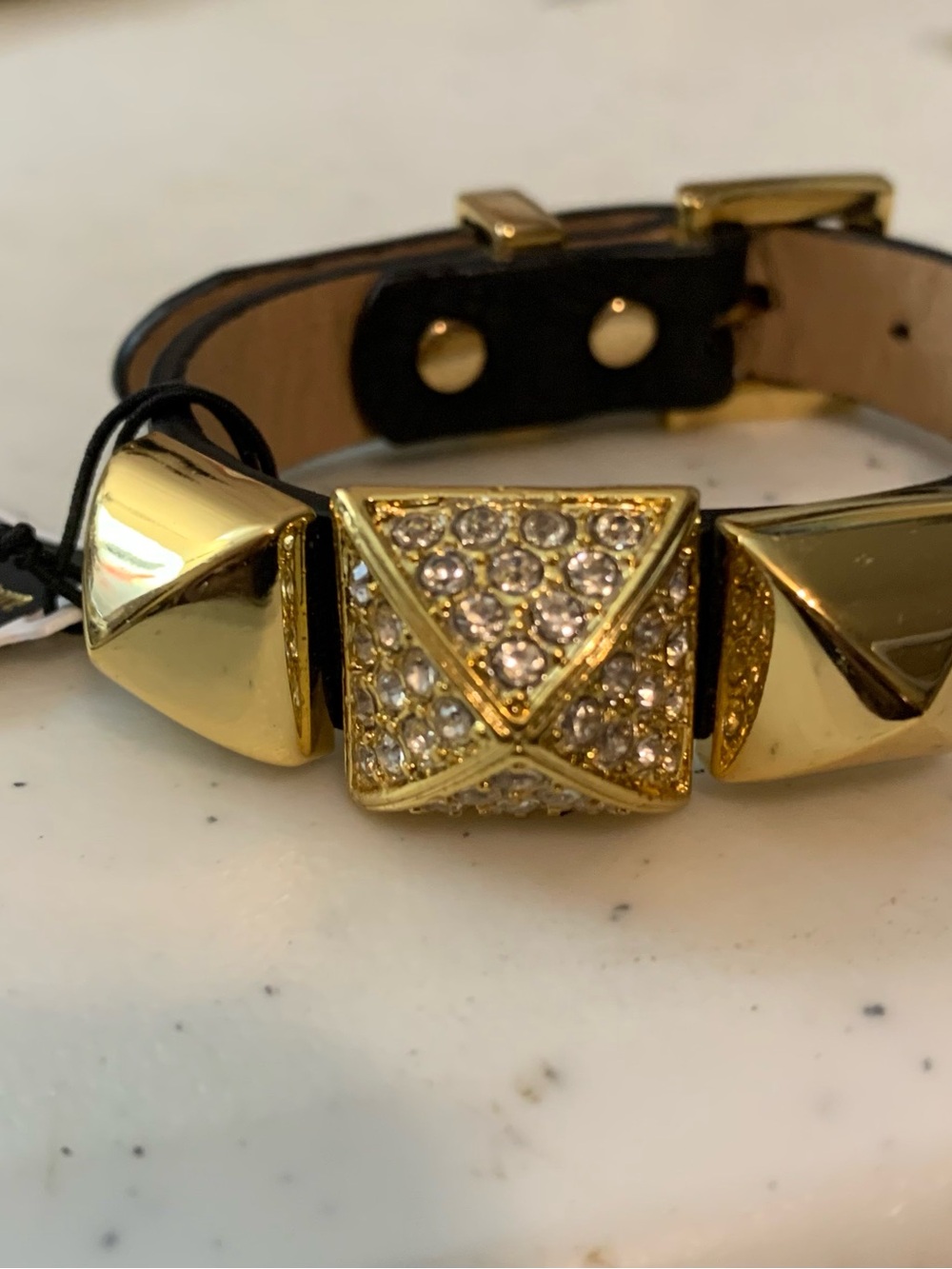 Juicy Couture Gold Crystal Pyramid Bracelet - Picture 1 of 4